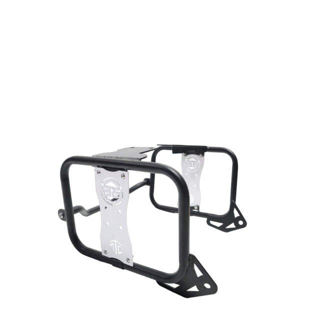 MotoCare Saddle Stay (Black & White) for Royal Enfield Hunter 350 | Saddle Bag Mount