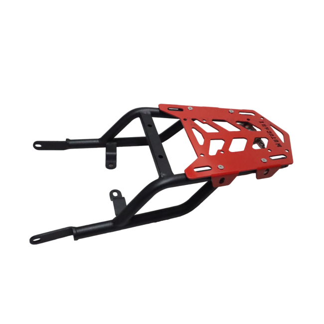 MotoCare Rear Carrier Plate for Royal Enfield Himalayan 411 – Heavy Duty CNC Luggage Rack (Red)