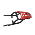 MotoCare Rear Carrier Plate for Royal Enfield Himalayan 411 – Heavy Duty CNC Luggage Rack (Red)
