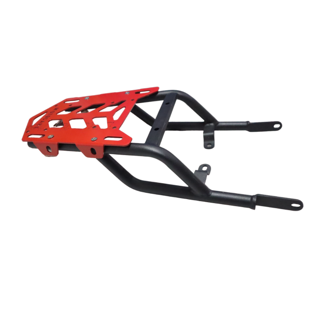 MotoCare Rear Carrier Plate for Royal Enfield Himalayan 411 – Heavy Duty CNC Luggage Rack (Red)