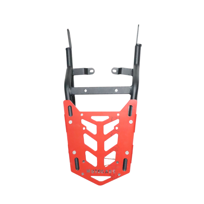 MotoCare Rear Carrier Plate for Royal Enfield Himalayan 411 – Heavy Duty CNC Luggage Rack (Red)
