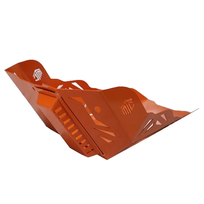 MotoCare Sump Guard for KTM Adventure 250/390 | Heavy Duty Engine Protection Guard (Black/Orange)