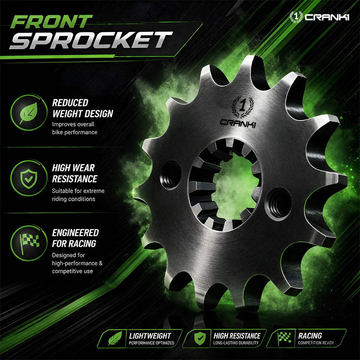 Sprocket For Kawasaki Ninja 650 (2011 Onwards) - Front - CPF565.15T - CRANK1