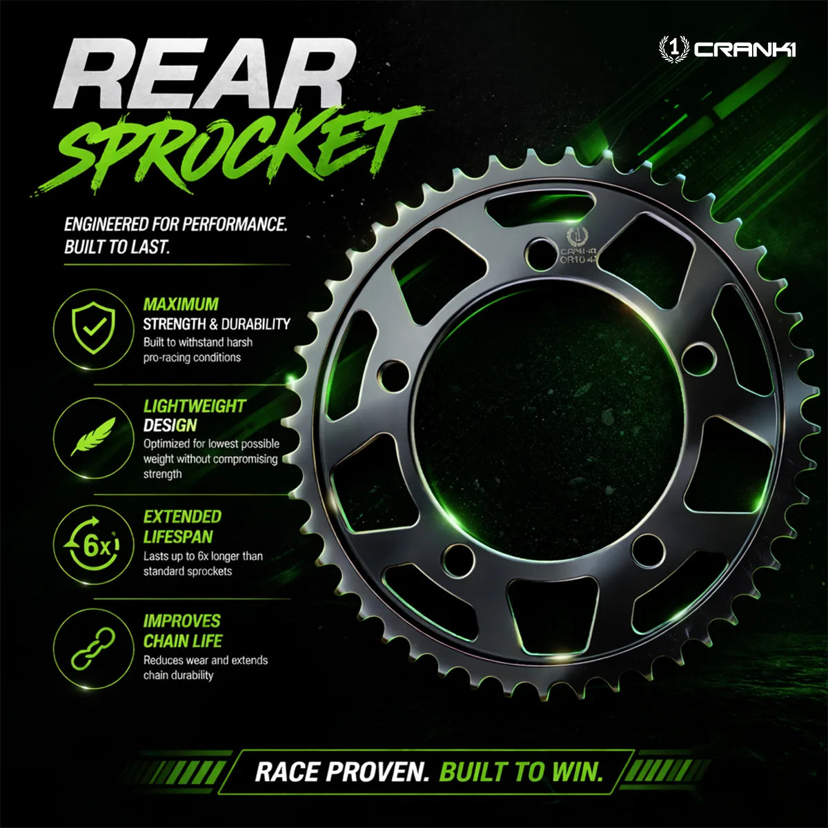 Sprocket For BMW S 1000 RR (2019-2022) - Rear - CPR10.45T - CRANK1