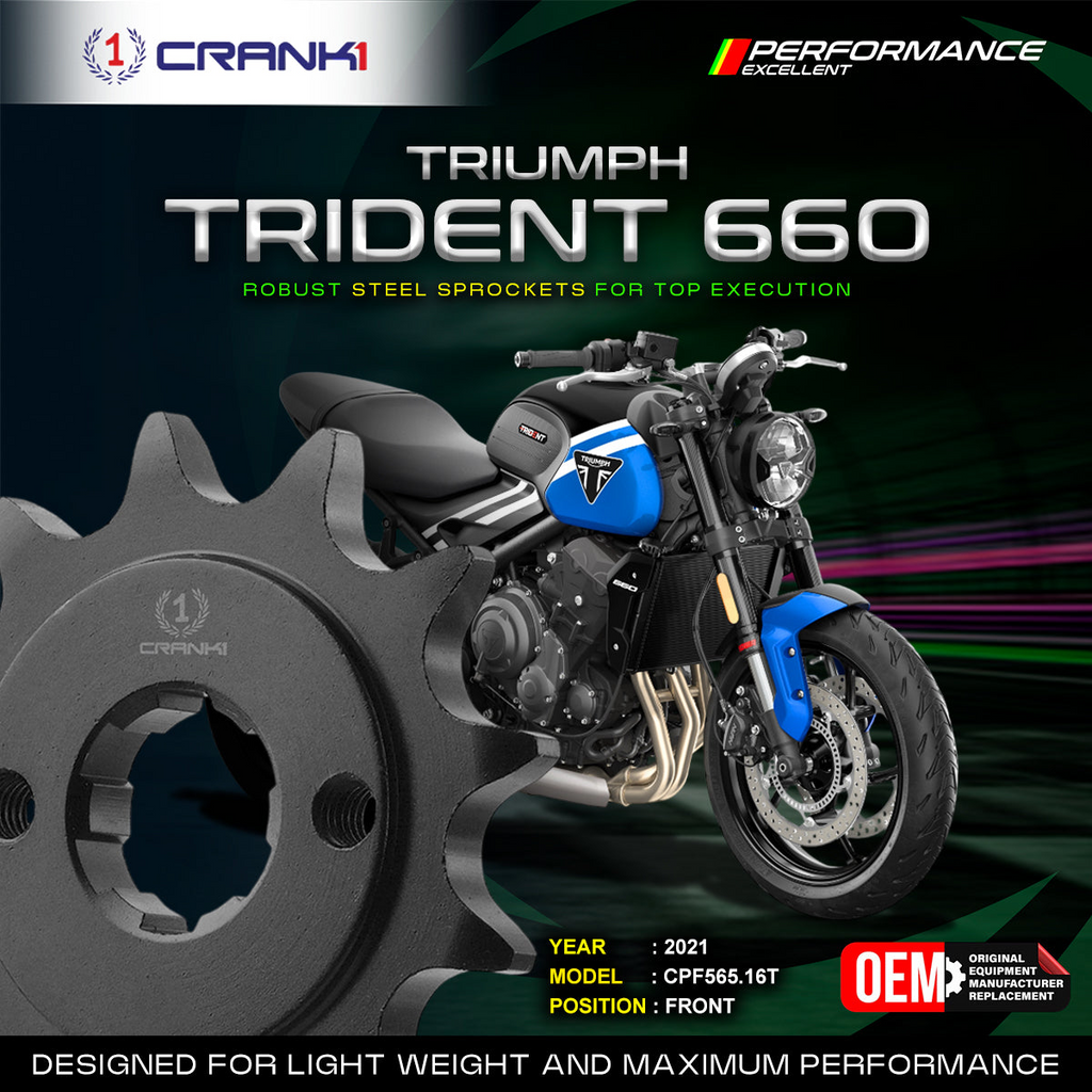 Sprocket For Triumph Trident 660 (2021) - Front - CPF565.16T - CRANK1