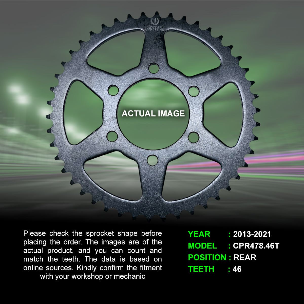 Sprocket Rear Kawasaki Versys 650 (2013-2021) - CPR478.46T – CRANK1