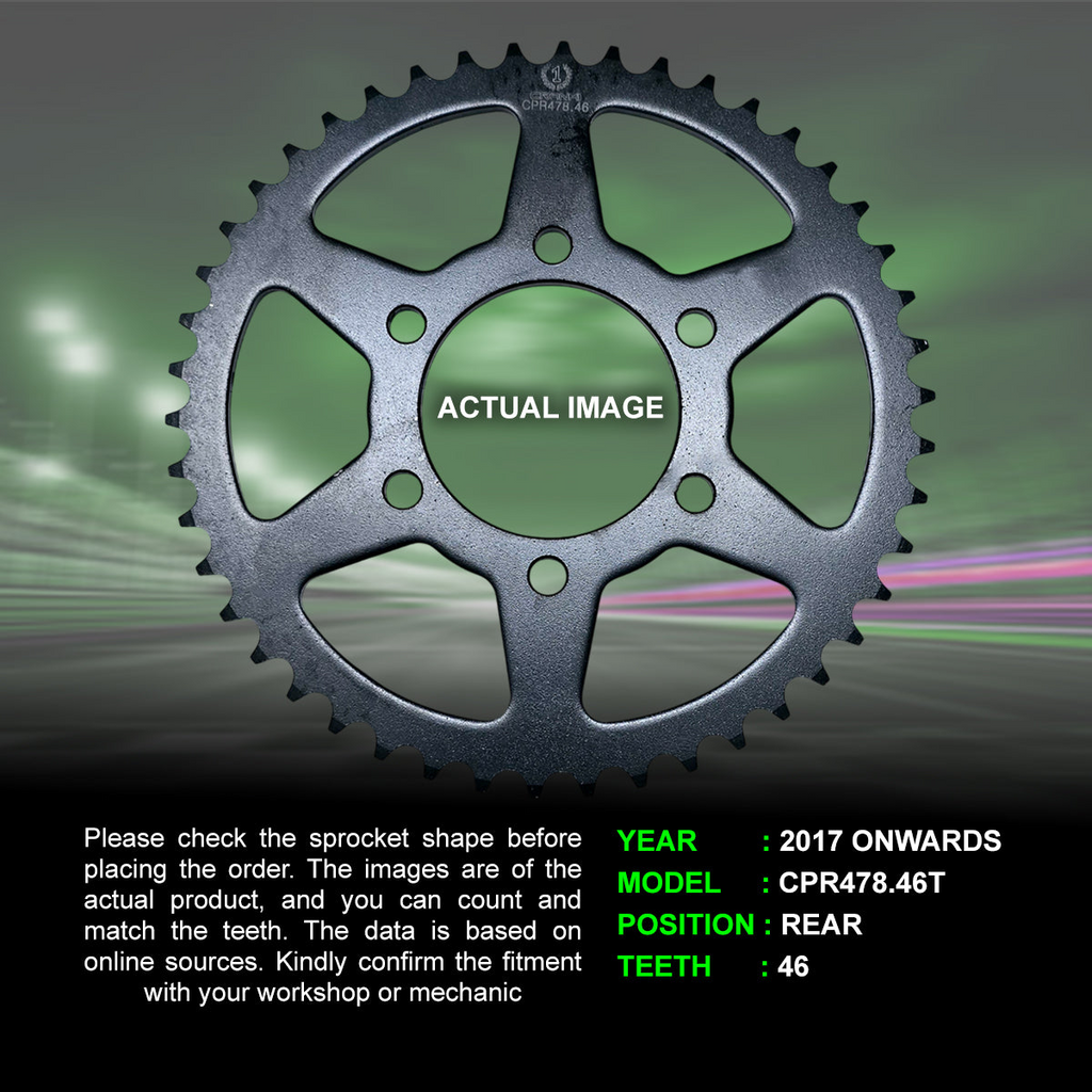 Sprocket Rear Kawasaki Z650 (2017 Onward) - CPR478.46T – CRANK1