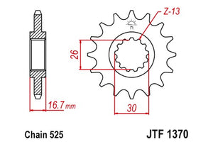Sprockets Front (1370- 16t) - JT - JTF1370.16