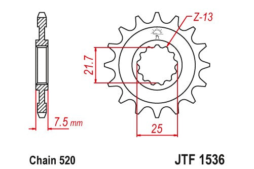 Sprockets Front (1536-15) - JT - JTF1536.15