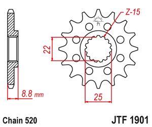 Sprockets Front (1901 - 14t) - JT - JTF1901.14T
