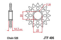 Sprockets Front (406 - 16t) - JT - JTF406.16