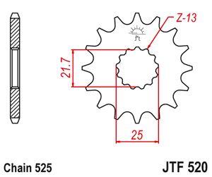 Sprockets Front (520 - 15) Rubber - JT - JTF520.15RB