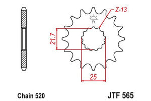 Sprockets Front (565 - 14t) - JT - JTF565.14