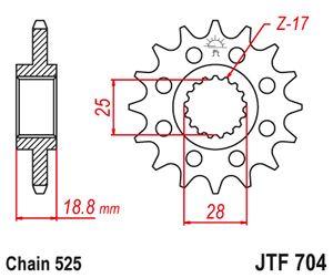 Sprockets Front (704 - 16t) - JT - JTF704.16