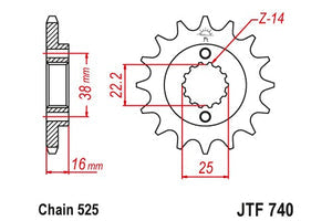 Sprockets Front (740 15t) - JT - JTF740.15