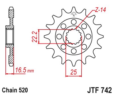 Sprockets Front (742 - 15t) - JT - TF742.15