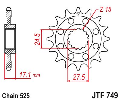 Sprockets Front (749 - 15t) - JT - JTF749.15