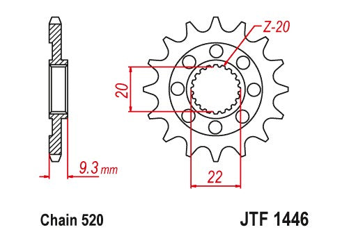Sprockets Front (Jtf1442-13t) - JT - JTF1442.13