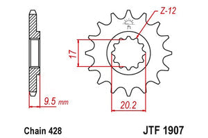 Sprockets Front (Jtf1907-14t) - JT - JTF1907.14