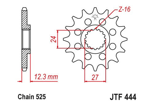 Sprockets Front (Jtf444-17t) - JT - JTF444.17