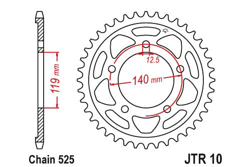 Sprockets Rear (10 - 44t) - JT - JTR10.44