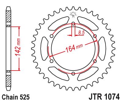 Sprockets Rear (1074 - 44t) - JT - JTR1074.44