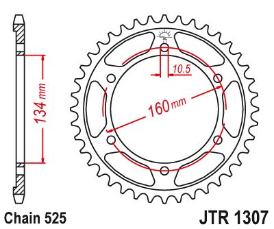 Sprockets Rear (1307 - 42t) - JT - JTR1307.42