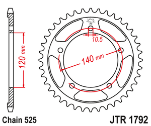 Sprockets Rear (1792 - 42t) - JT - JTR1792.42