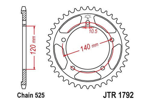 Sprockets Rear (1792 - 47t) - JT - JTR1792.47