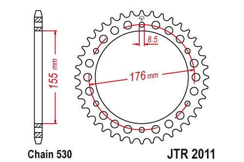 Sprockets Rear (2011 - 43t) - JT - JTR2011.43