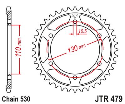 Sprockets Rear (479 - 45t) - JT - JTR479.45