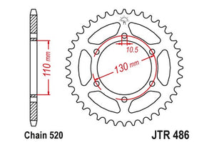 Sprockets Rear (486 - 42t) - JT - JTR486.42
