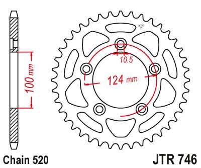Sprockets Rear (746 - 46t) - JT - JTR746.46