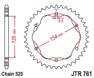 Sprockets Rear (761 - 41t) - JT - JTR761.41