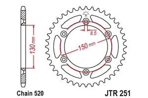 Sprockets Rear (Jtr251- 50t) - JT - JTR251.50