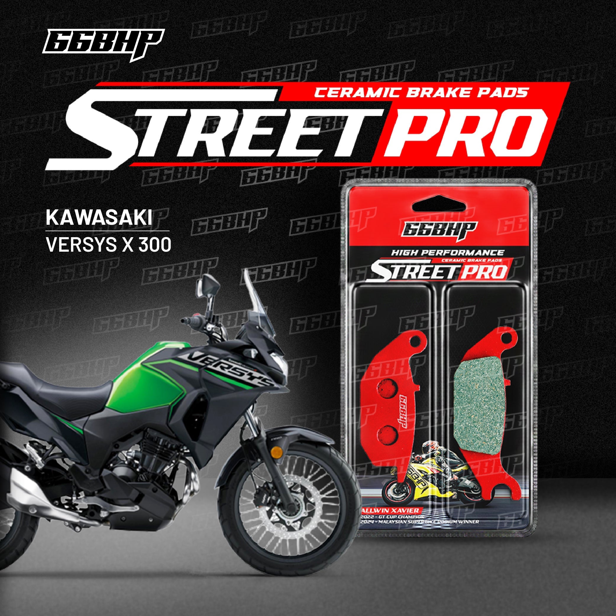Kawasaki versys 300 X 66bhp street pro semi ceramic brake pad