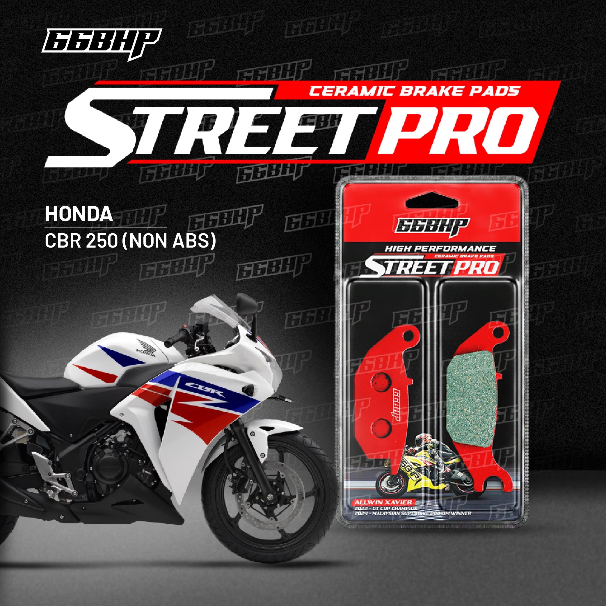 Honda CBR 250R (NON ABS) Street Pro Semi Ceramic Brake Pads