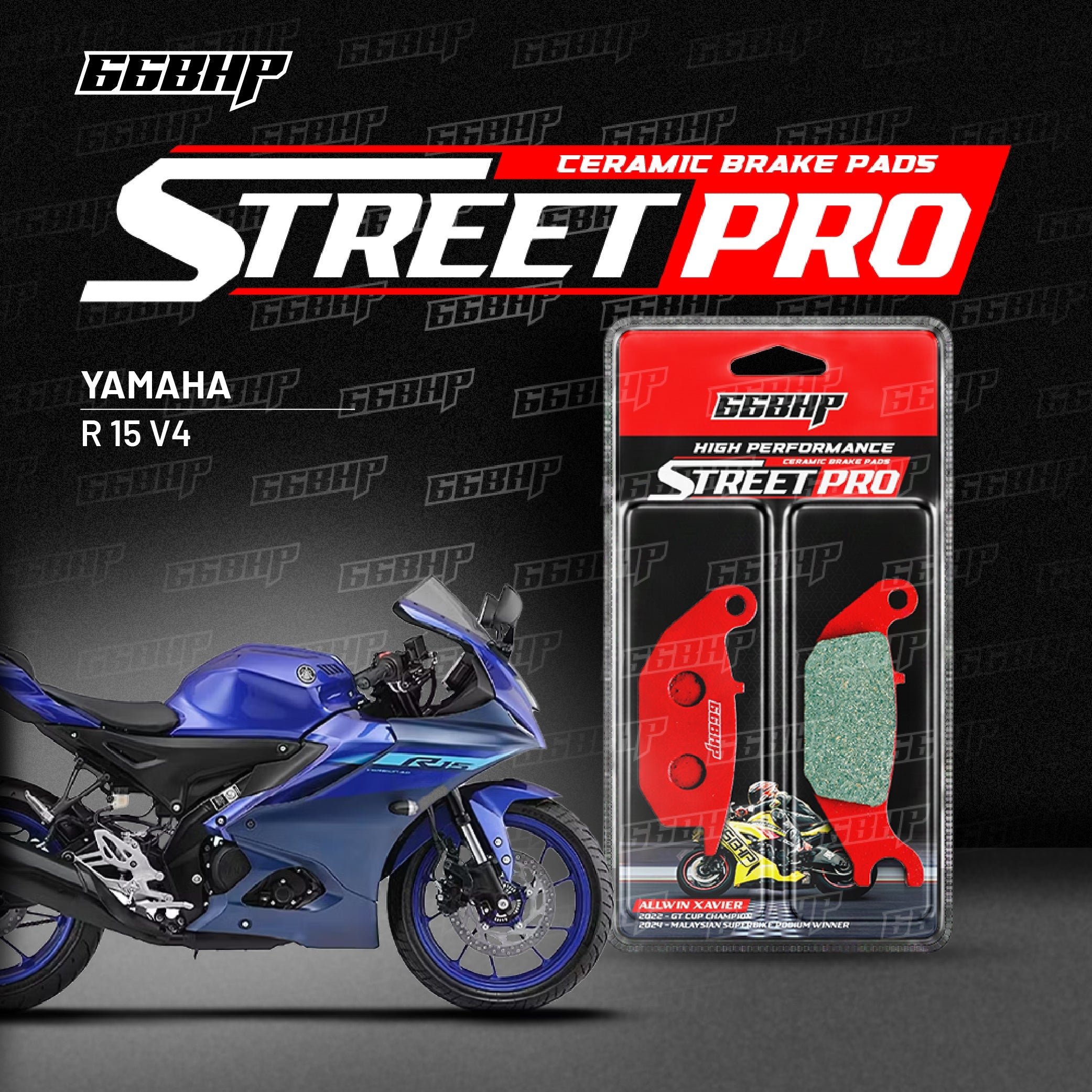 Yamaha R15 V4 Street Pro Semi Ceramic Brake Pads Upto 2024