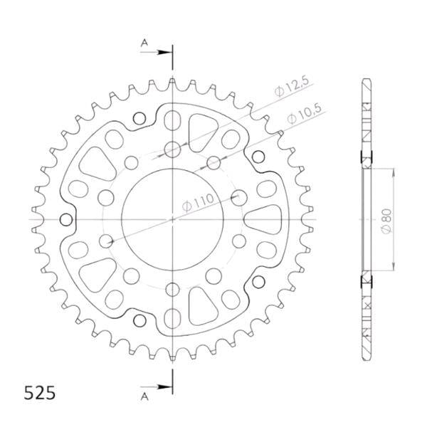 Supersprox Stealth Rear Sprocket RST-1332:42-BLU