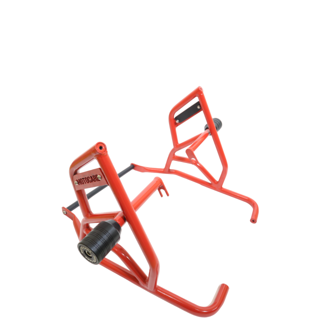 MotoCare Type 2 Dual Slider Crash Guard with Plate – Red for Royal Enfield Himalayan 411 | Engine & Frame Protection