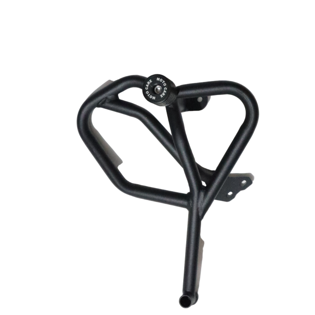 MotoCare Type 3 Crash Guard with Dual Sliders for Royal Enfield Himalayan 450 | Engine Protection Bar (Black/Red)