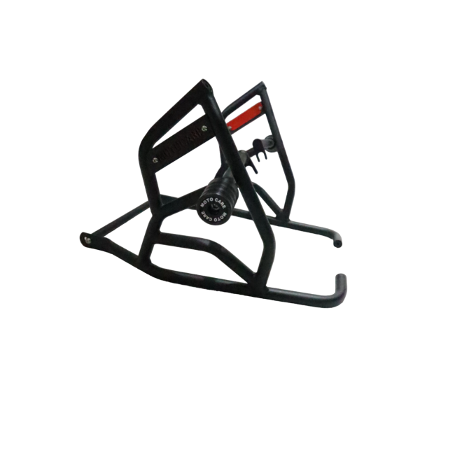 MotoCare Type 2 Dual Slider Crash Guard with Plate for Royal Enfield Himalayan 411 | Engine & Frame Protection