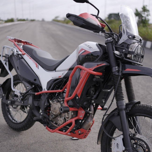 MotoCare Upper Lower Crash Guard (Red) for Hero XPulse 210 | Heavy Duty Engine Protection Guard | Dual Frame Safety
