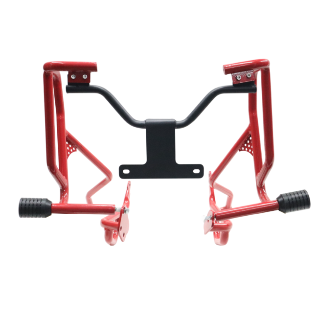 MotoCare Upper Lower Crash Guard (Red) for Hero XPulse 210 | Heavy Duty Engine Protection Guard | Dual Frame Safety