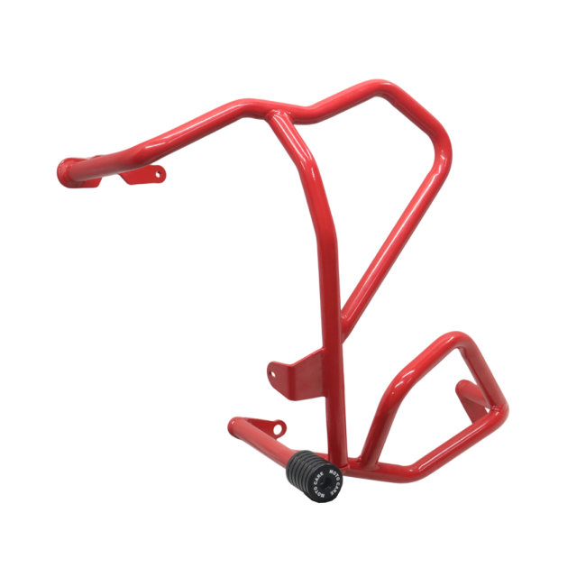 Motocare Upper Lower Crash Guard with Sliders for Suzuki V-Strom 250 | Heavy Duty Engine Protection (Red & Silver)