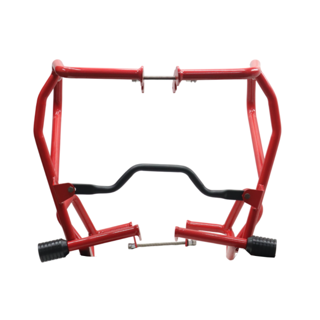 Motocare Upper Lower Crash Guard with Sliders for Suzuki V-Strom 250 | Heavy Duty Engine Protection (Red & Silver)