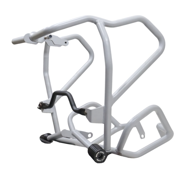 Motocare Upper Lower Crash Guard with Sliders for Suzuki V-Strom 250 | Heavy Duty Engine Protection (Red & Silver)