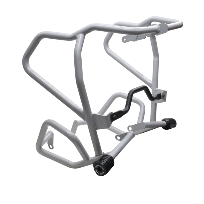 Motocare Upper Lower Crash Guard with Sliders for Suzuki V-Strom 250 | Heavy Duty Engine Protection (Red & Silver)