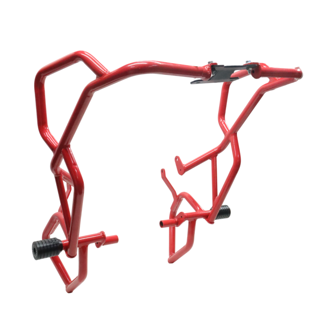 MotoCare Upper & Lower Crash Guard (Red) for TVS Apache RTX 300 – Heavy Duty Engine & Frame Protection