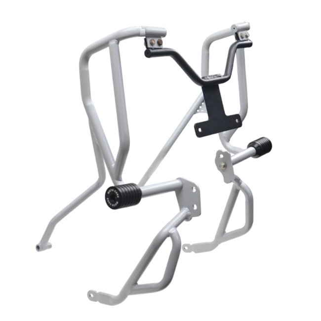 MotoCare Upper Lower Crash Guard (Silver) for Hero XPulse 210 | Heavy Duty Engine Protection Guard | Dual Frame Safety